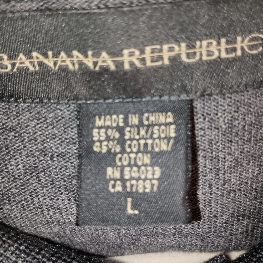 Banana Republic‎ Silk Blend Polo Style Knit Sweater Gray Large Y2K